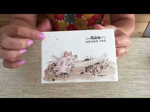 (WERBUNG) Ziehkarte und Kullerkarte mit Glücksschweinchen