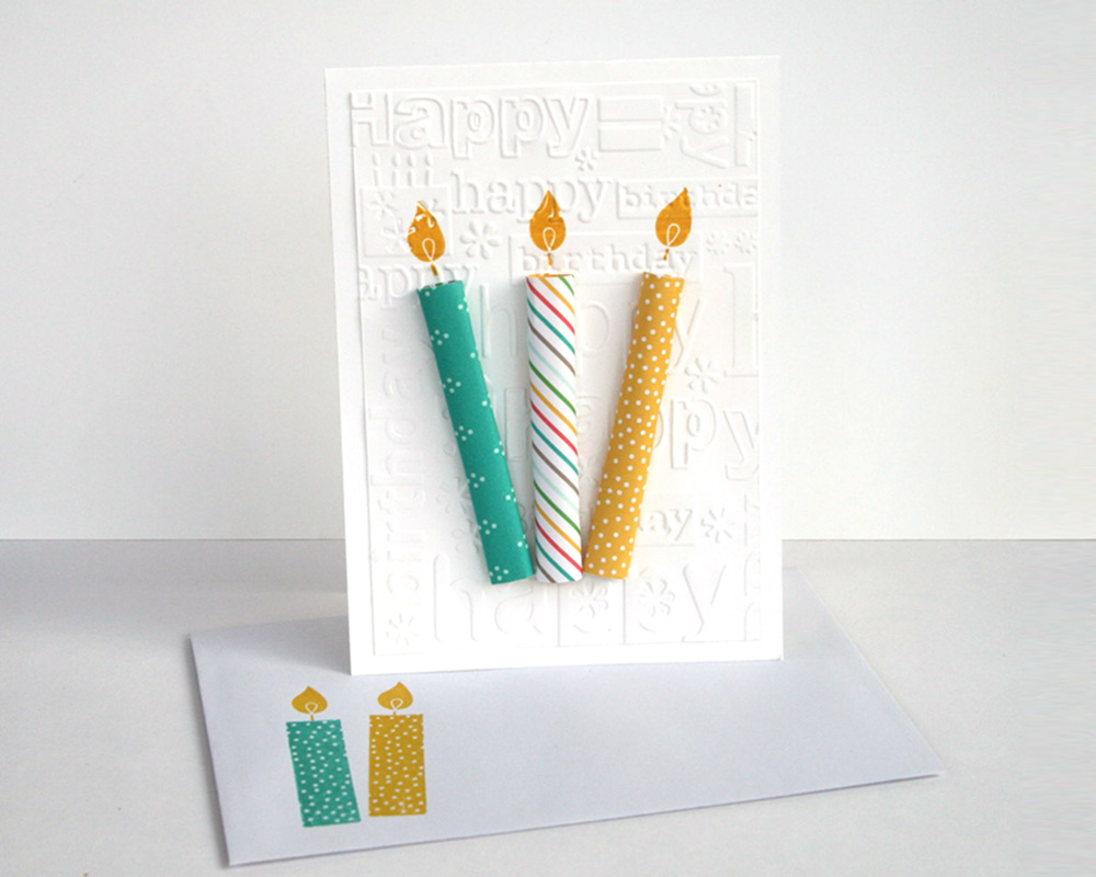 Geburtstagskarte mit Papierkerrzen