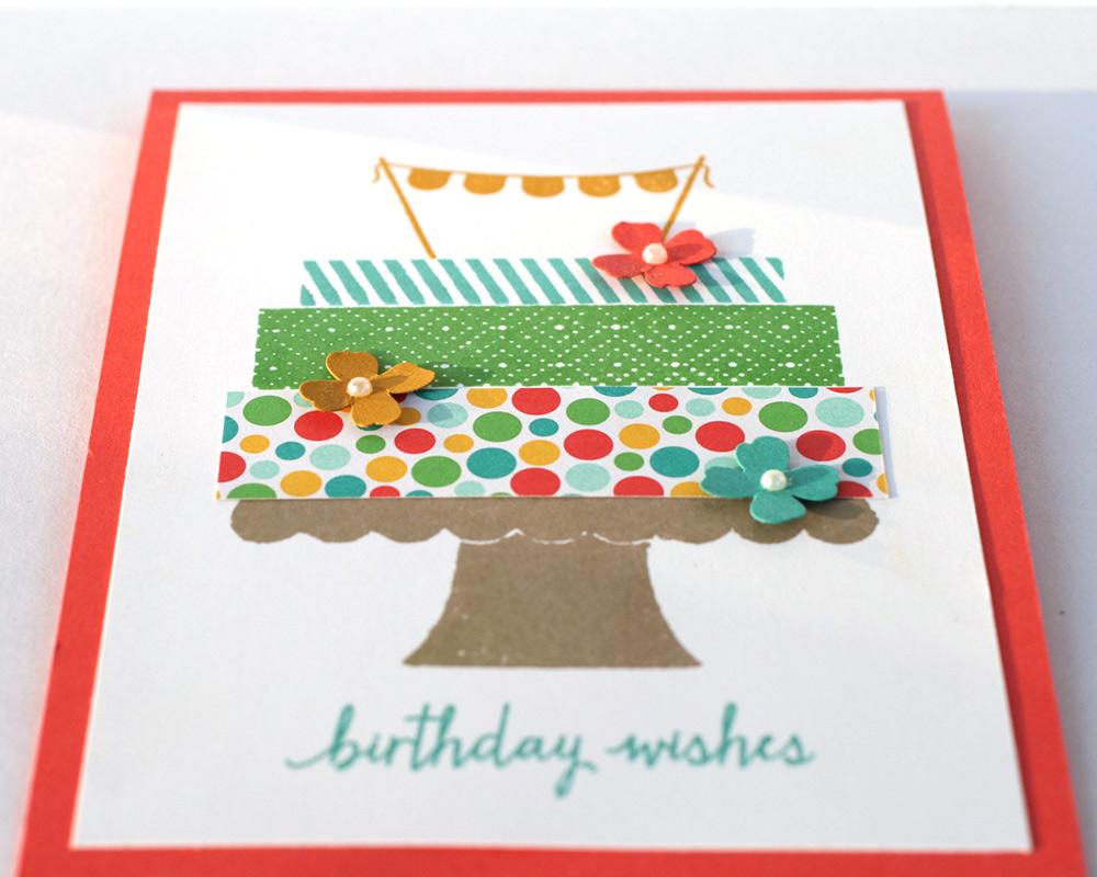 Geburtstagskarte mit Kuchen Nahaufnahme